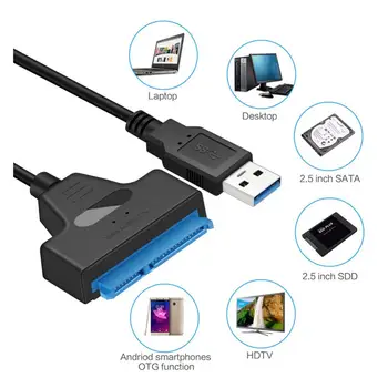Кабел-адаптер за твърд диск|SATAs USB 3.0 Адаптер|Компютърни кабели и Конектори за 2,5-инчови SSD и HD